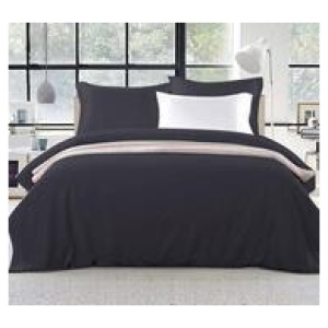 Floria Super King Classic Quilt Cover Set Black