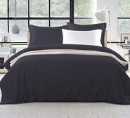 Floria Super King Classic Quilt Cover Set Black