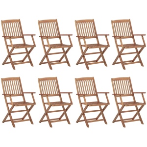 Folding Outdoor Chairs 8 pcs Solid Wood Acacia