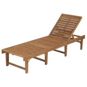 Folding Sun Lounger Solid Acacia Wood