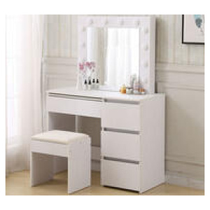 Footlights Dressing Table Set White