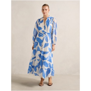 Forever New Women's Adeline Tiered Midi Dress in Blue Liston