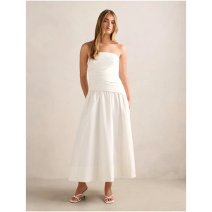 Forever New Women's Ashton Ruched Midi Dress in Porcelain