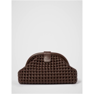 Forever New Women's Aspen Open Weave Soft Clutch Bag in Chocolate