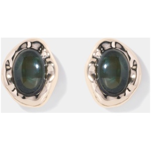 Forever New Women's Aubree Organic Stone Stud Earrings in Green/Gold