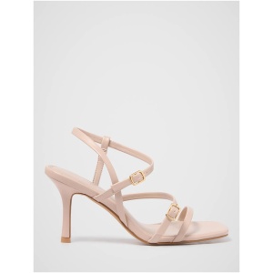 Forever New Women's Brenda Buckle Detail Asymmetrical Sandals in Nude