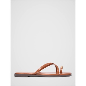 Forever New Women's Brynn Toe Thong Trim Flat Sandal in Rust