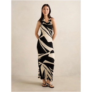 Forever New Women's Caitie Draped Jersey Midi Dress in Tove Abstract