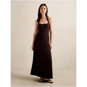 Forever New Women's Camille Knitted Midi Dress Top in Chocolate