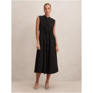 Forever New Women's Claire Drawcord Midi Dress in Black
