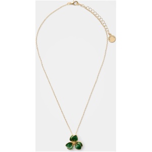 Forever New Women's Edith Enamel Flower Necklace in Gold/Green