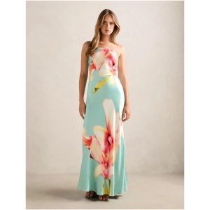 Forever New Women's Estelle Satin Strapless Maxi Dress in Capella Floral