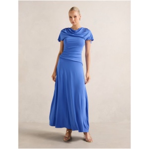 Forever New Women's Gemini High Neck Jersey Maxi Dress in Cornflower Breeze