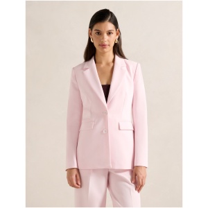 Forever New Women's Haisley Nipped Waist Blazer Jacket in Cherry Blossom Suit
