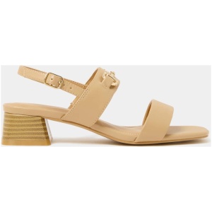 Forever New Women's Harley Bit Trim Double Strap Block Heel Sandals in Brown