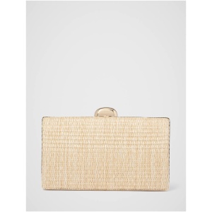 Forever New Women's Helena Weave Hardcase Clutch Bag in Natural