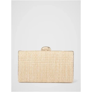 Forever New Women's Helena Weave Hardcase Clutch Bag in Natural