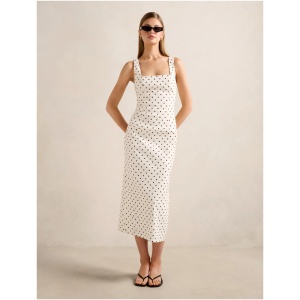Forever New Women's Jana Stretch Linen Midi Dress in Kinsey Spot