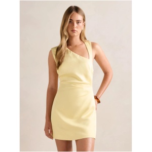 Forever New Women's Jayde Asymmetric Mini Dress in Double Cream