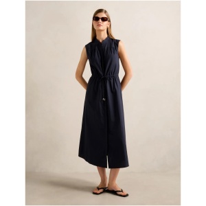 Forever New Women's Jessie Drawcord Smock Midi Dress in Navy