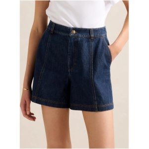 Forever New Women's Kristen Panel Detail Shorts in Dark Wash