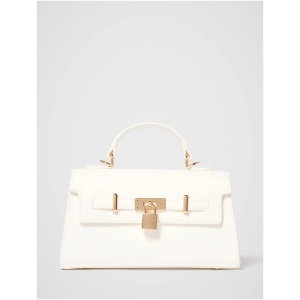 Forever New Women's Liana Lock Detail Top Handle Bag in White