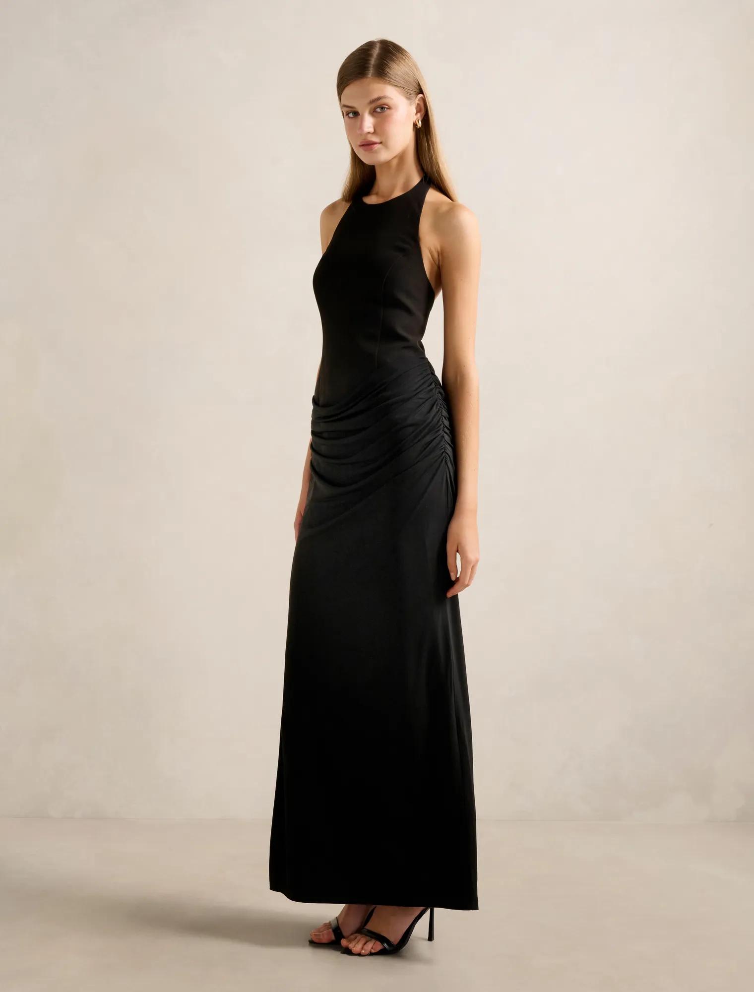 Forever New Women's Lula Halter Maxi Dress in Black