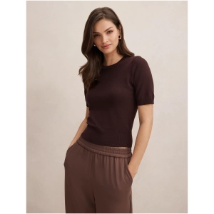 Forever New Women's Maisie Short Sleeve T-Shirt in Chocolate