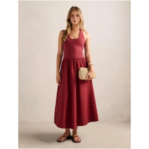 Forever New Women's Margot 2-in-1 Halter Midi Dress in Rosewood