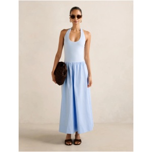 Forever New Women's Margot Petite 2-in-1 Halter Midi Dress in Soft Blue