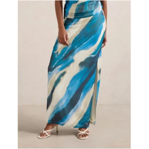 Forever New Women's Mia Petite Mesh Maxi Skirt in Wave Maren Abstract Co-Ord