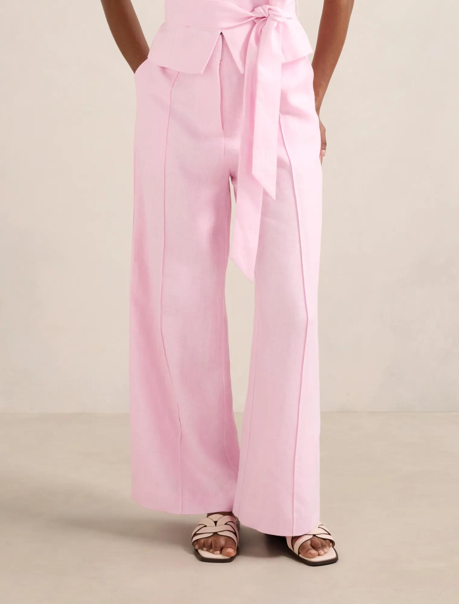 Forever New Women's Posey Petite Linen Wide Leg Pants in Cherry Blossom Co-Ord