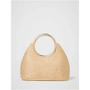 Forever New Women's Ruby Round Handle Clutch Bag in Gold Weave