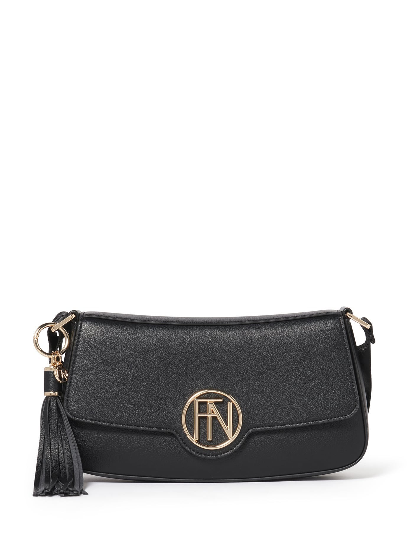 Forever New Women's Sandy Logo Shoulder Bag Signature in Black