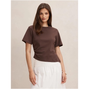 Forever New Women's Saskia Boxy Tee Shirt in Bark
