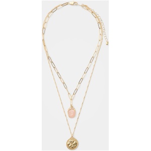 Forever New Women's Saylor Stone Charm Necklace in Gold/Rose