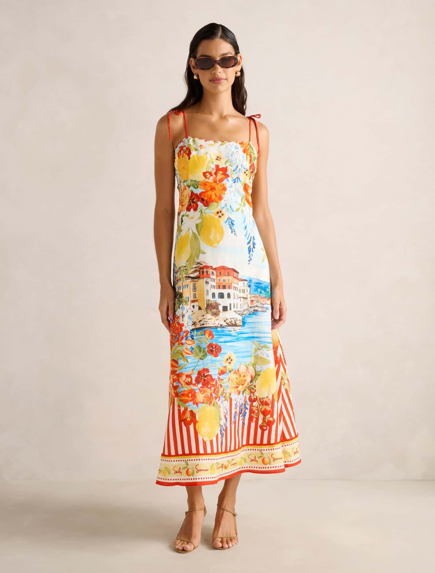 Forever New Women's Sicilia Printed Midi Dress in Tropea Postcard