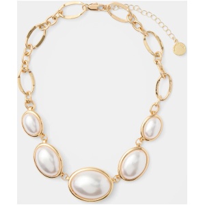 Forever New Women's Signature Oaklyn Oval Stone Necklace in Gold/Ivory
