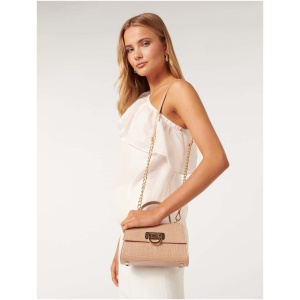 Forever New Women's Signature Vivian Mini Top Handle Bag in Nude Croc