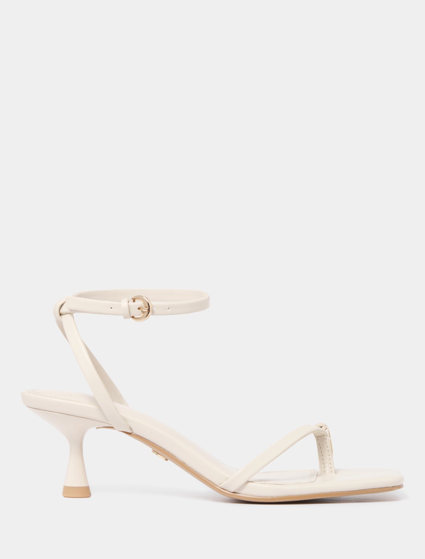 Forever New Women's Tatiana Toe Loop Trim Strappy Sandal in Ivory