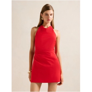 Forever New Women's Tina Halter Mini Dress in Runaway Red