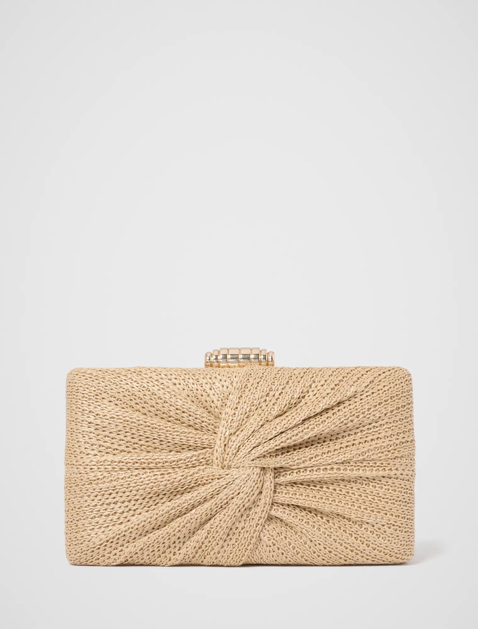 Forever New Women's Tori Twist Weave Hardcase Clutch Bag in Natural