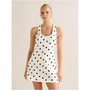 Forever New Women's Vivienne Scoop Neck Linen Mini Dress in Hadley Spot