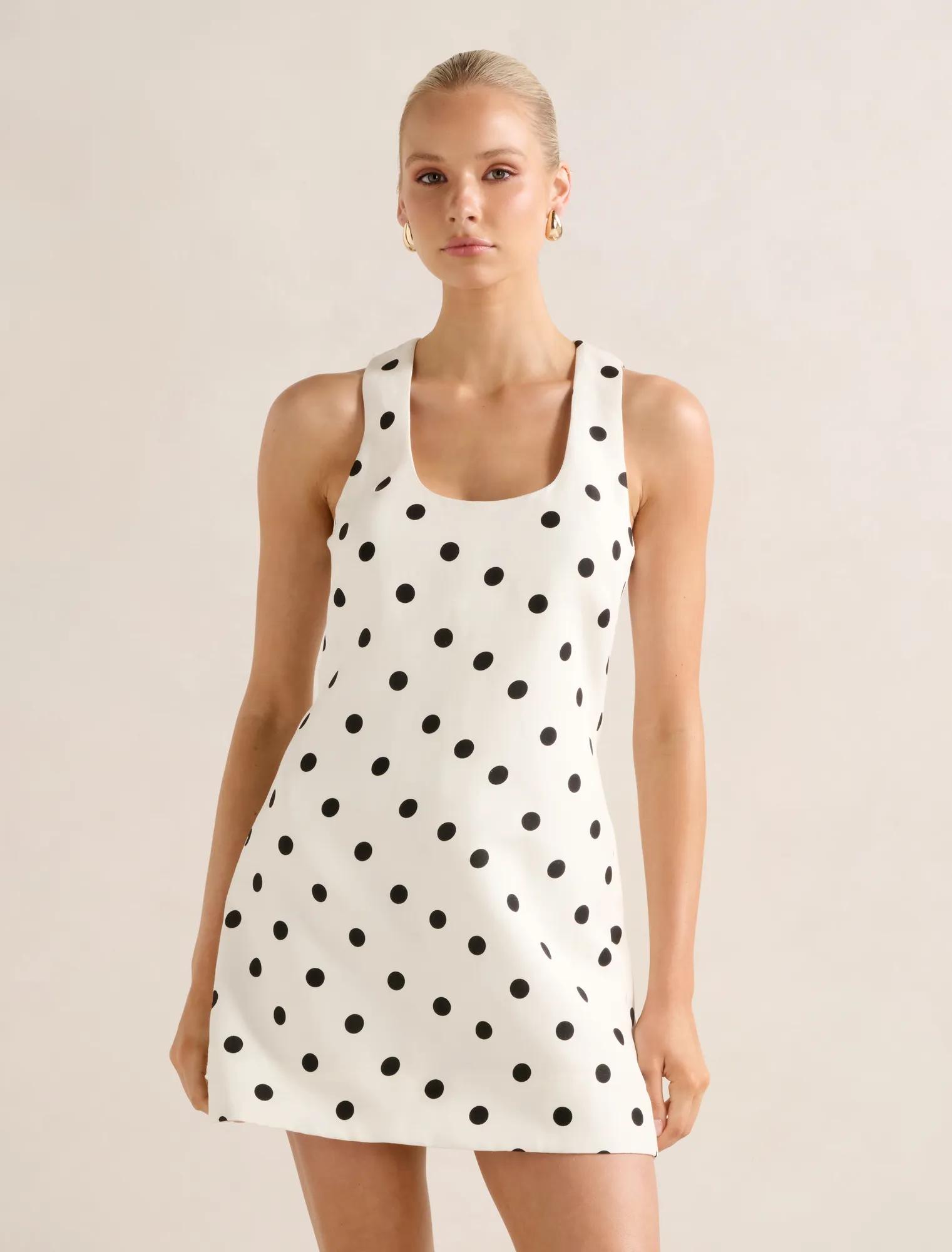 Forever New Women's Vivienne Scoop Neck Linen Mini Dress in Hadley Spot