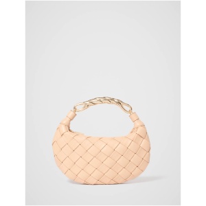 Forever New Women's Willa Weave Metal Handle Bag in Soft Camel