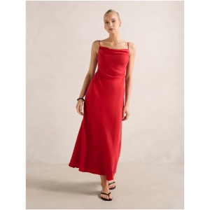 Forever New Women's Zoe Cupro Midi Dress in Equestrian Red