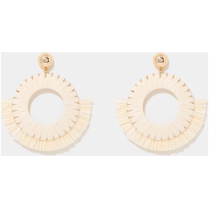 Forever New Women's Zoe Woven Drop Earring in Ivory/Gold