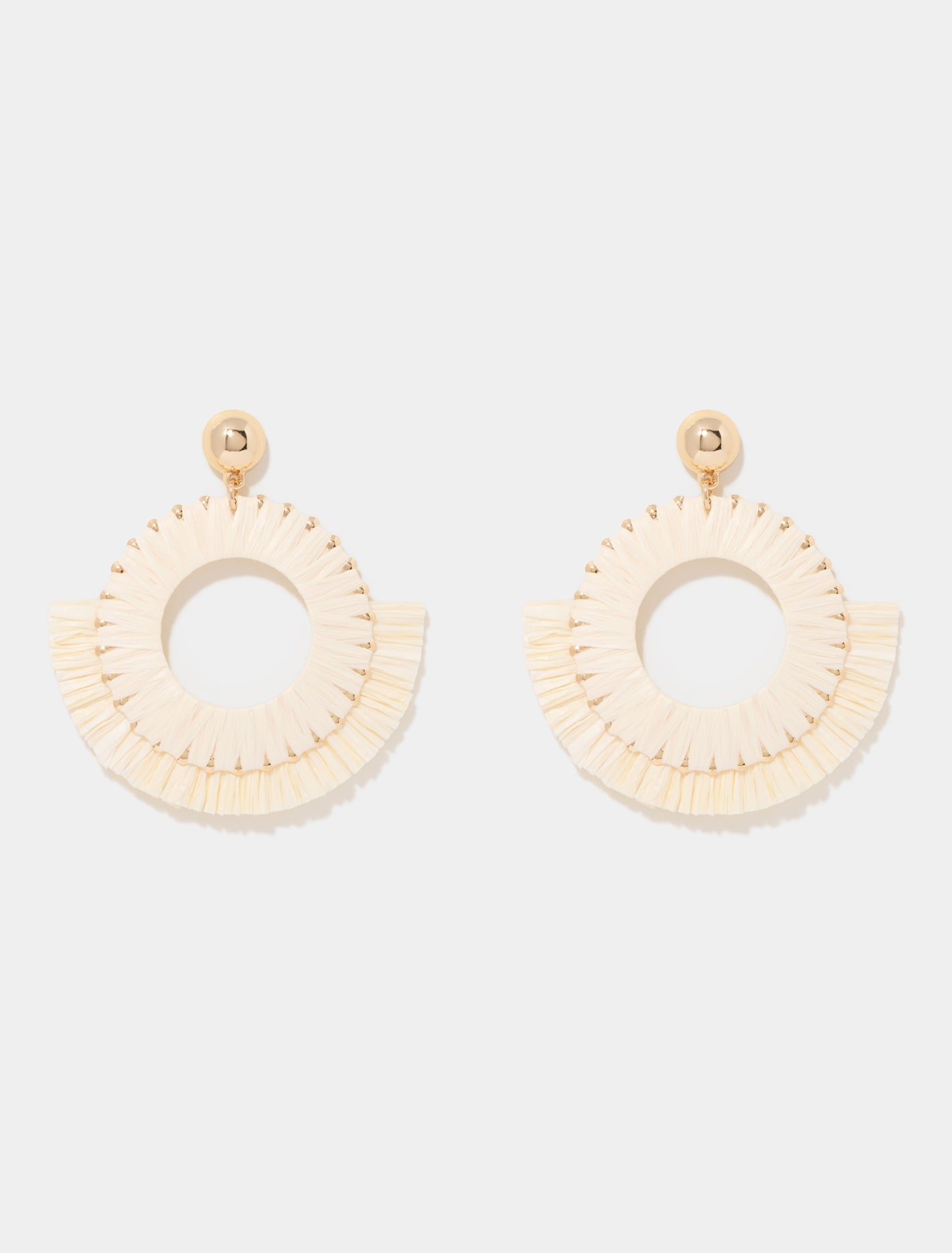 Forever New Women's Zoe Woven Drop Earring in Ivory/Gold