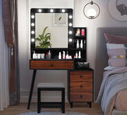 Franklin Dressing Table Set Brown