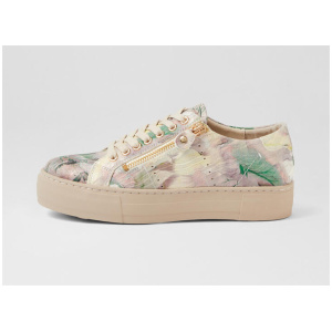 Froggy Plum Multi Print Leather Sneakers